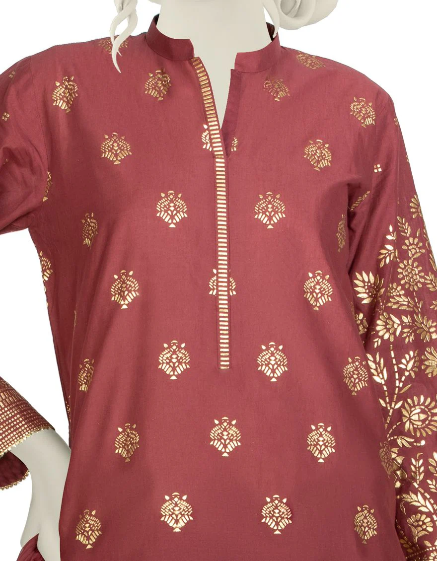 RED LAWN 3PC UNSTITCHED | JLAWN-S-US-21-192 GIZEM - Image 2