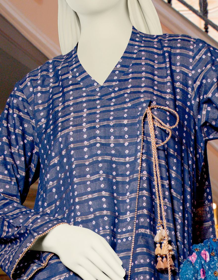 BLUE ZARI 3PC UNSTITCHED | JLAWN-S-US-21-197 RISHEH - Image 3