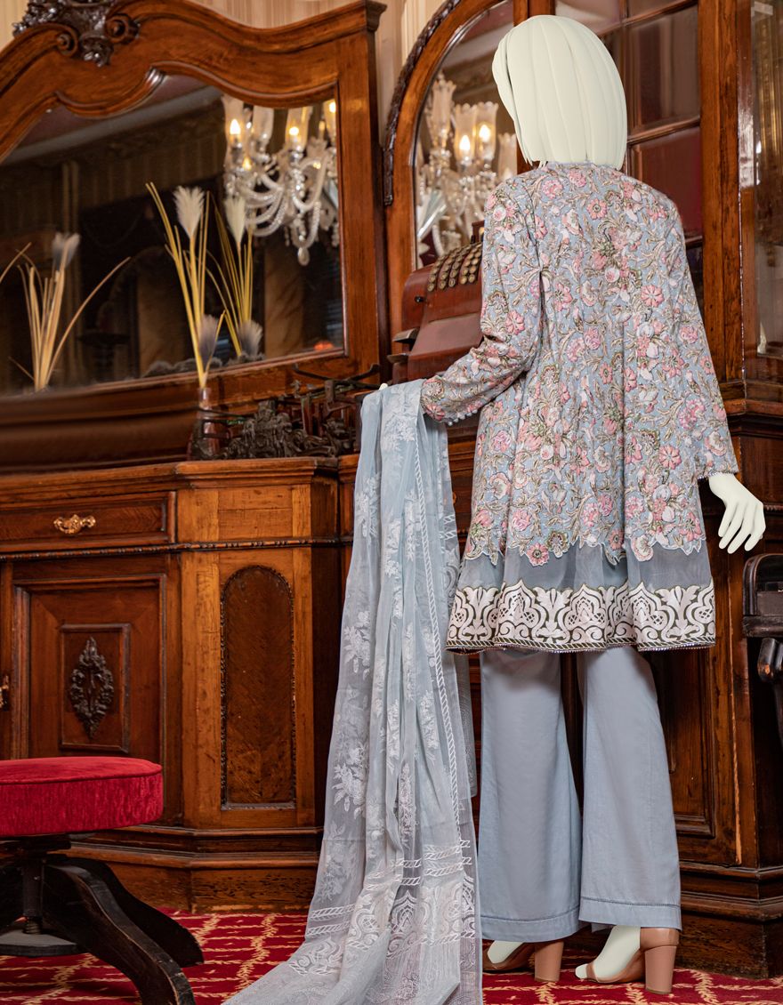 BLUE LAWN 3PC UNSTITCHED | JLAWN-S-US-21-200 ROZHAN - Image 3