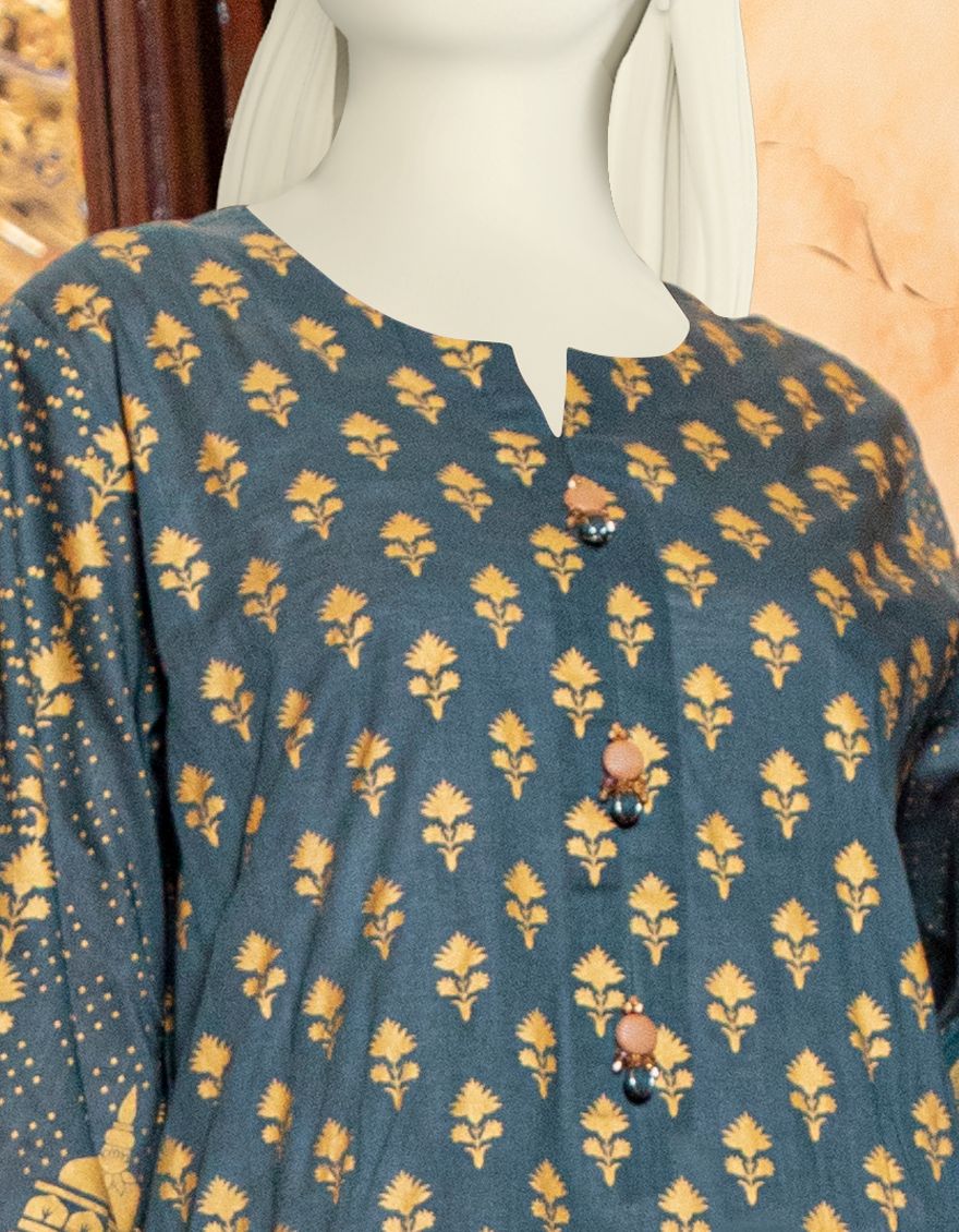 MAHNDI GREEN LAWN 3PC UNSTITCHED | JLAWN-S-US-21-201 INDAH - Image 2