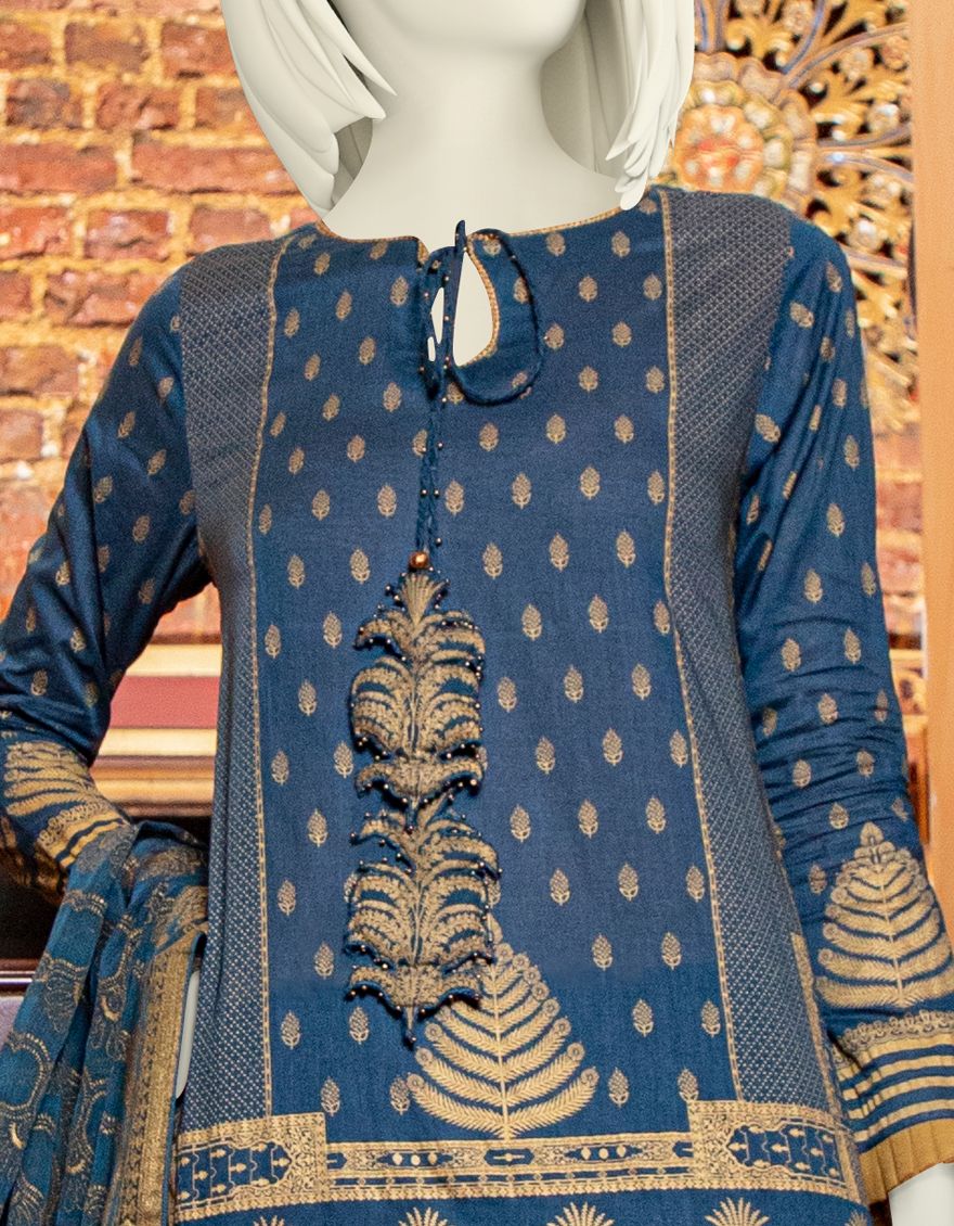 BLUE LAWN 3PC UNSTITCHED | JLAWN-S-US-21-202 INAARA - Image 2