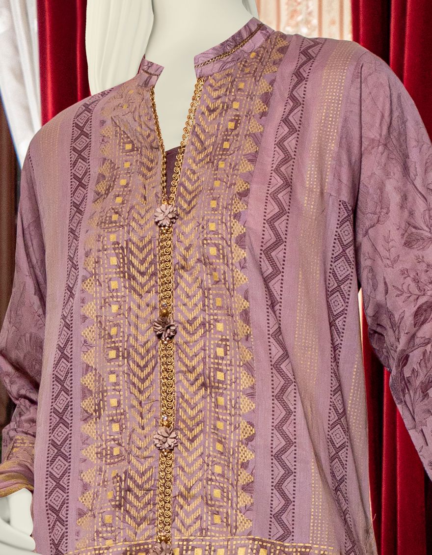 LILAC-BROWN LAWN 3PC UNSTITCHED | JLAWN-S-US-21-204 ZANE - Image 2