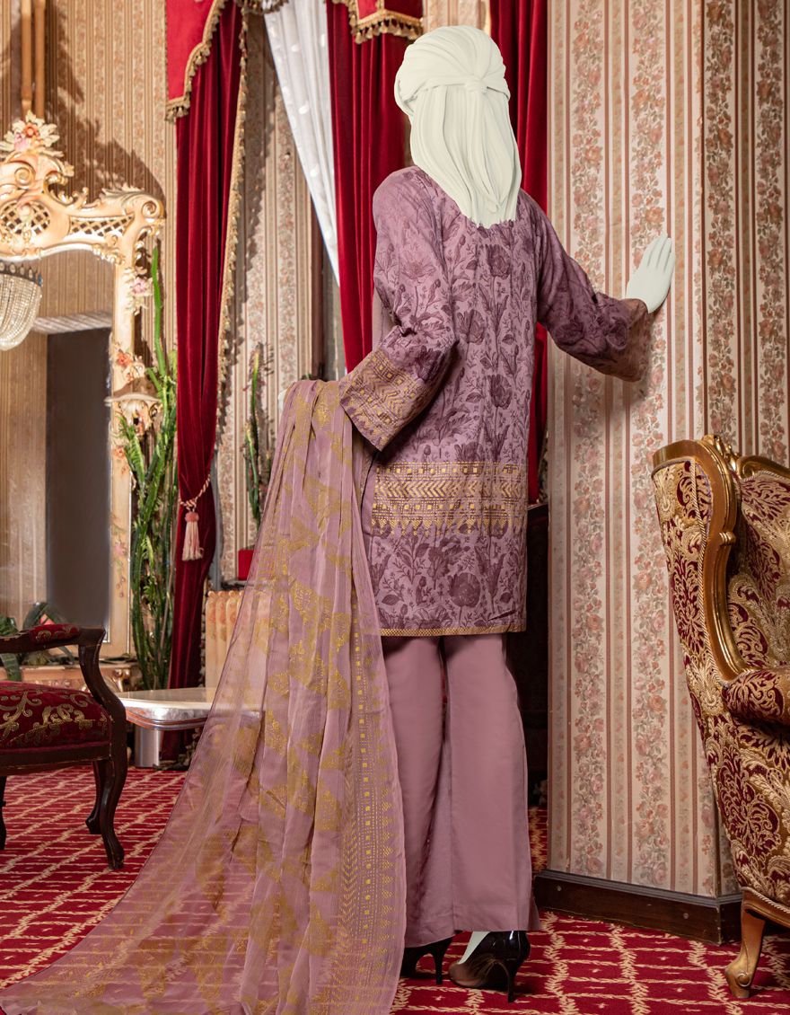 LILAC-BROWN LAWN 3PC UNSTITCHED | JLAWN-S-US-21-204 ZANE - Image 3