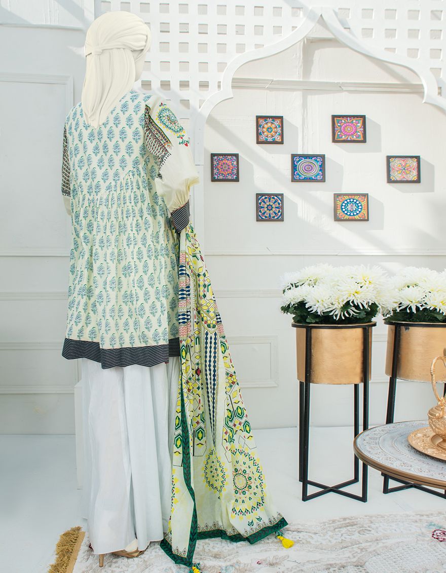 CREAM YELLOW LAWN 3PC UNSTITCHED | JLAWN-S-US-21-210 RUBY - Image 3