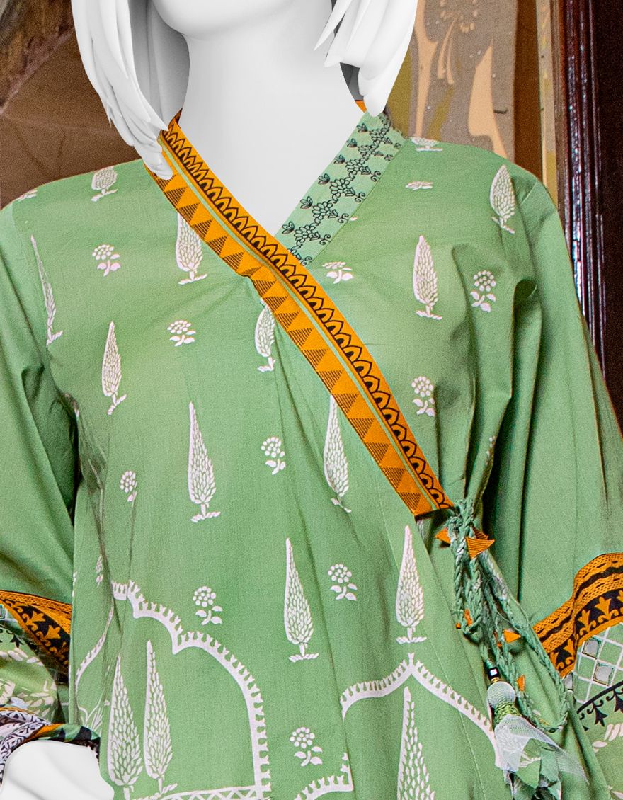 GREEN LAWN 3PC UNSTITCHED | JLAWN-S-US-21-214 BAGH-E -GUL - Image 2