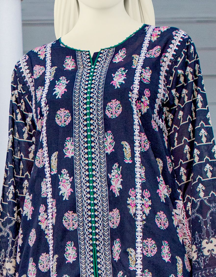 BLACK LAWN 3PC UNSTITCHED | JLAWN-S-US-21-219 ETHNIC JEWEL - Image 2