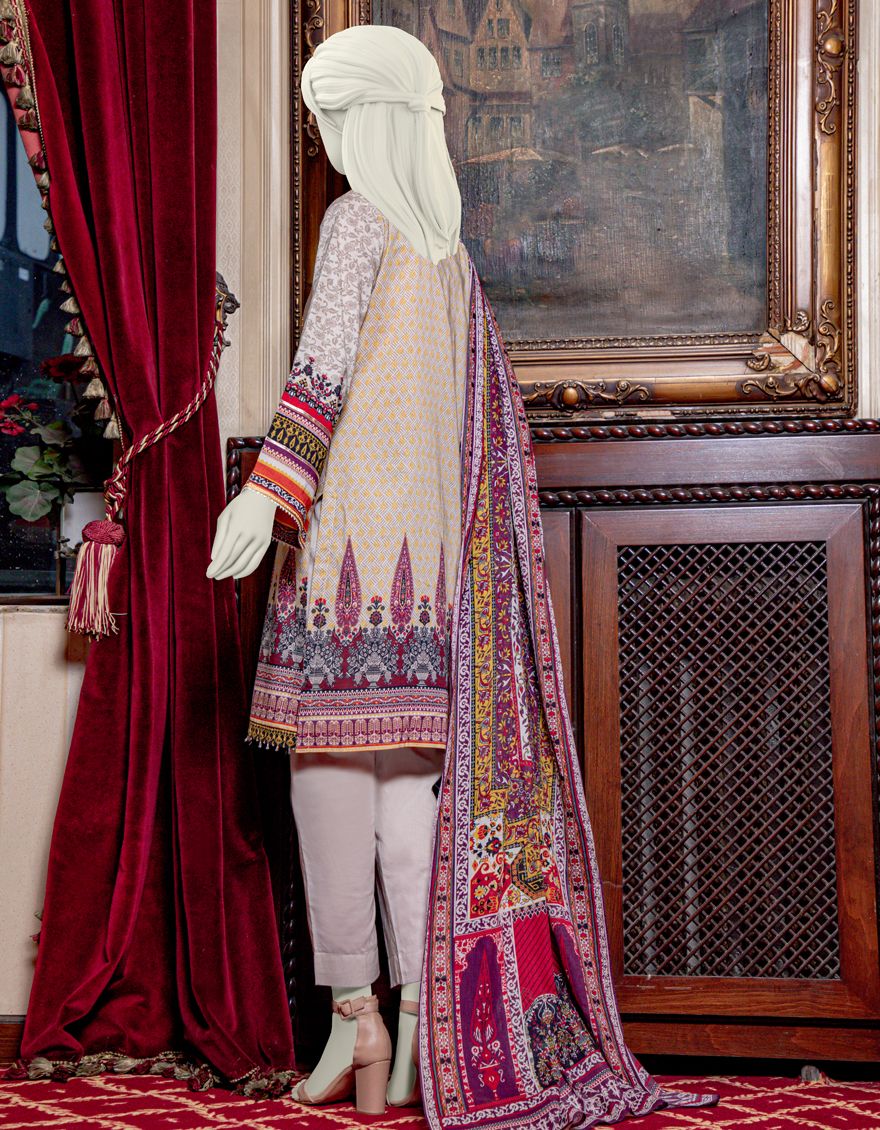 GREY LAWN 3PC UNSTITCHED | JLAWN-S-US-21-221 IMAYA - Image 3