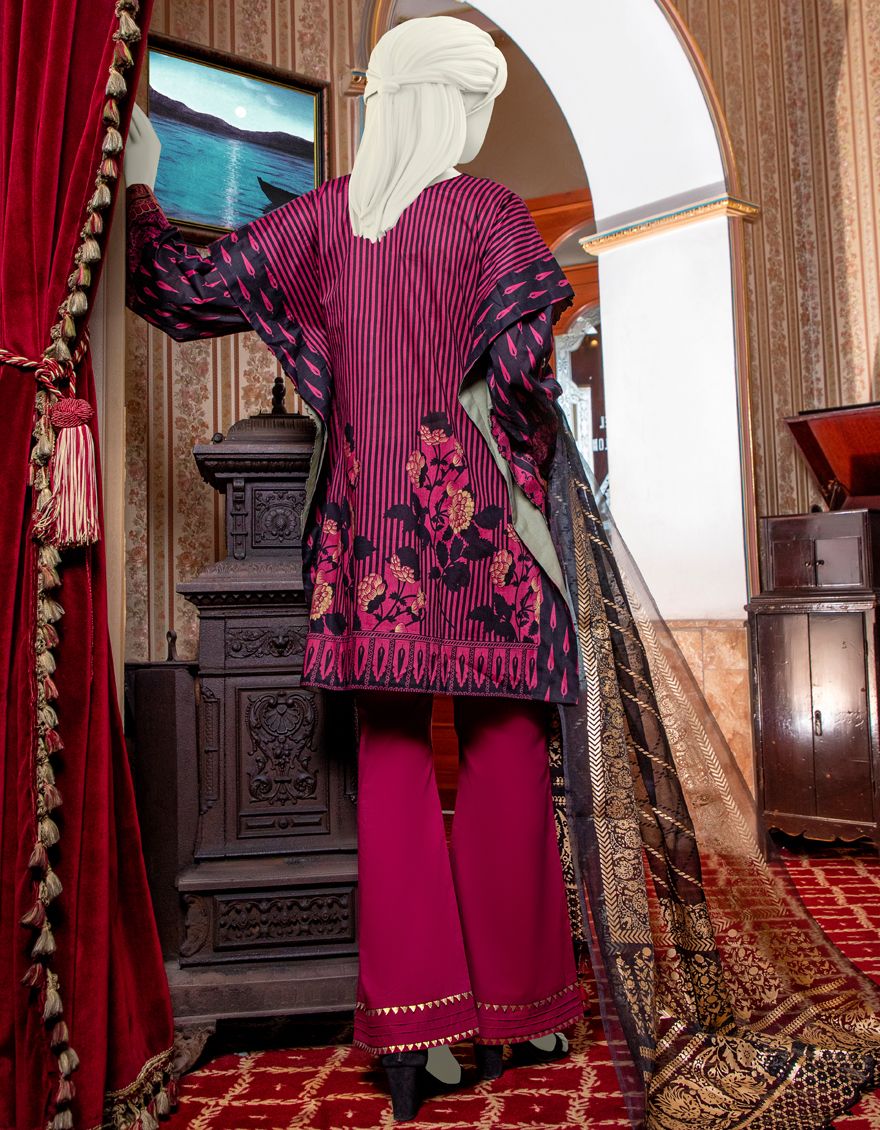 RED-BLACK LAWN 3PC UNSTITCHED | JLAWN-S-US-21-230 DASTAAR - Image 3