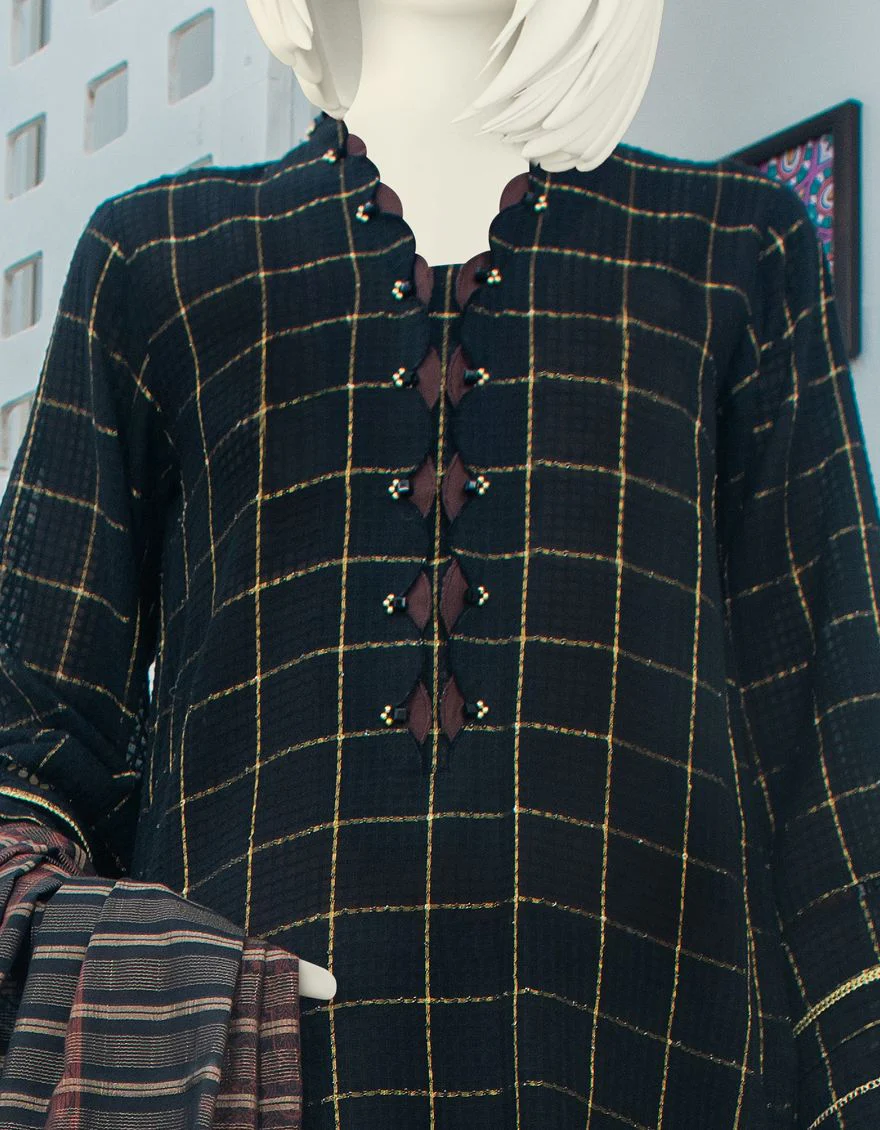 BLACK LAWN 3PC UNSTITCHED | JLAWN-S-US-21-234 KRAYR - Image 2