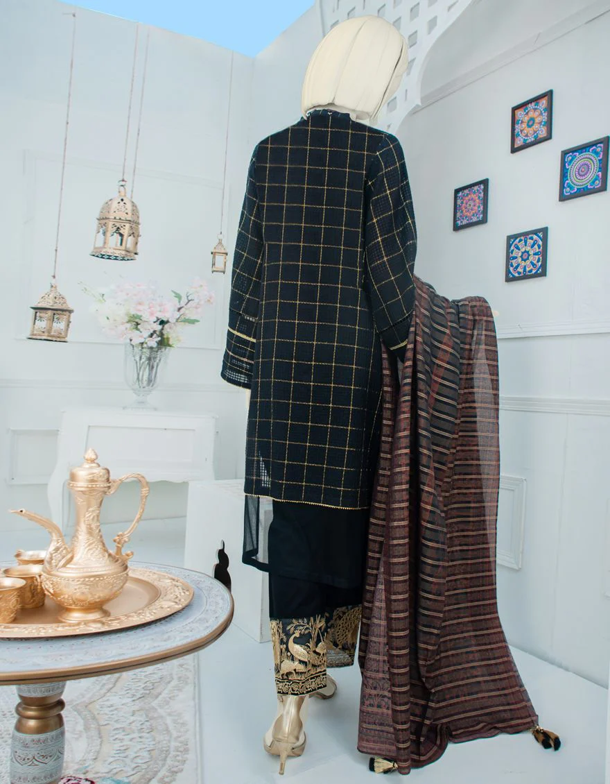 BLACK LAWN 3PC UNSTITCHED | JLAWN-S-US-21-234 KRAYR - Image 3