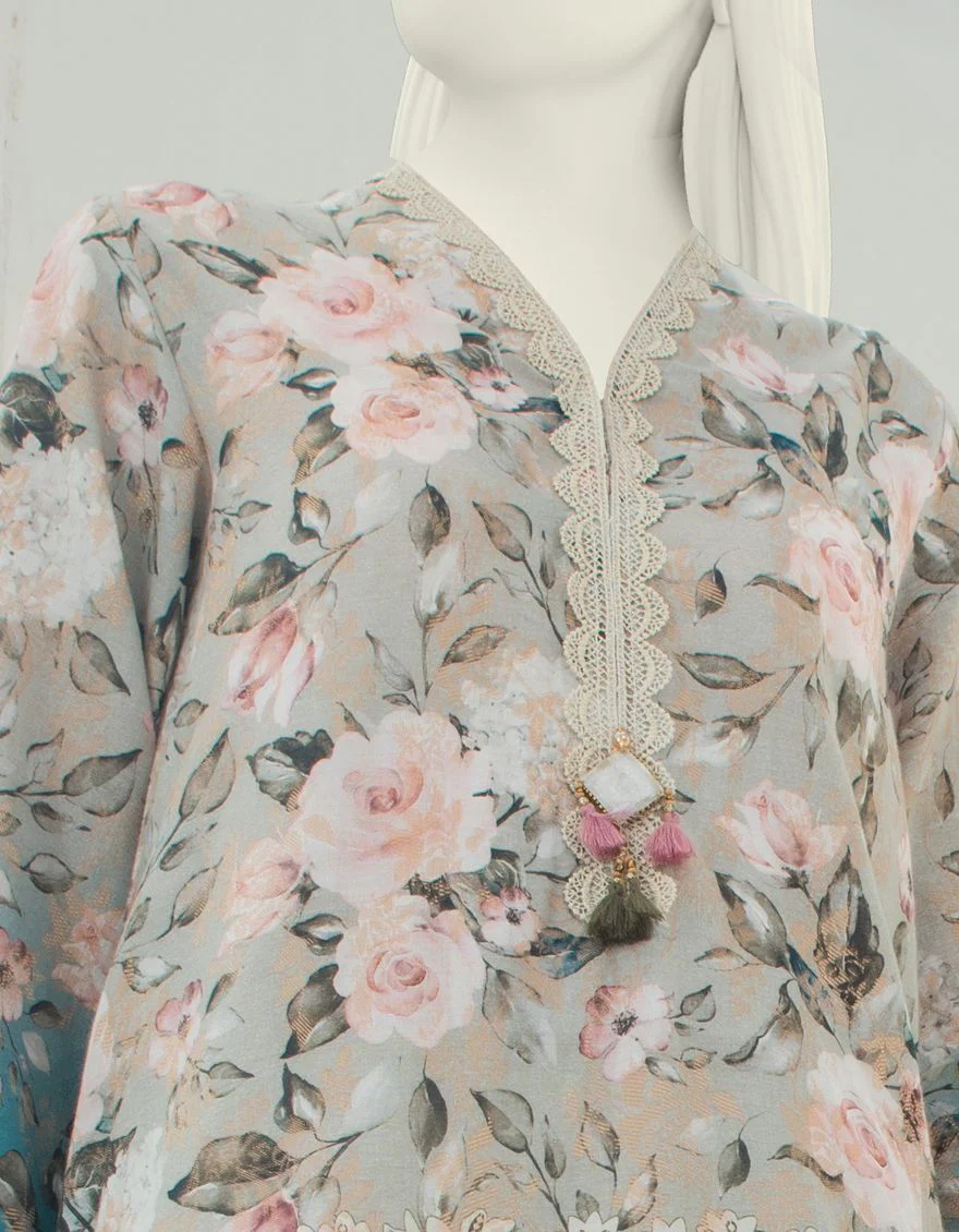 GREY-PINK LAWN 3PC UNSTITCHED | JLAWN-S-US-21-243 PIRAMIT - Image 2