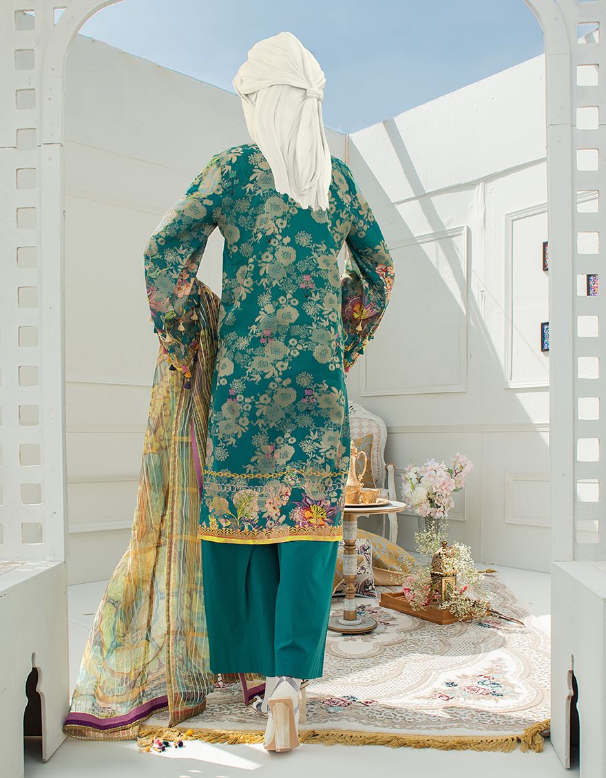 GREEN LAWN 3PC UNSTITCHED | JLAWN-S-US-21-245 EIMA - Image 2