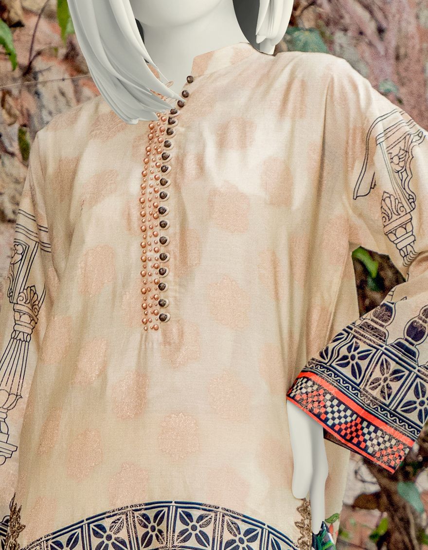 FAWN LAWN 3PC UNSTITCHED | JLAWN-S-US-21-246 DASTEH - Image 2