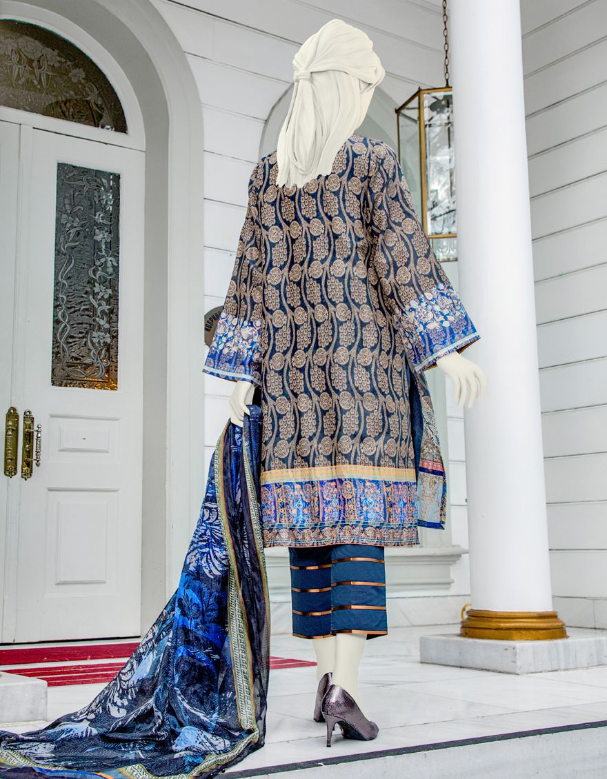 CHARCOAL GREY LAWN 3PC UNSTITCHED | JLAWN-S-US-21-247 AZAL - Image 3