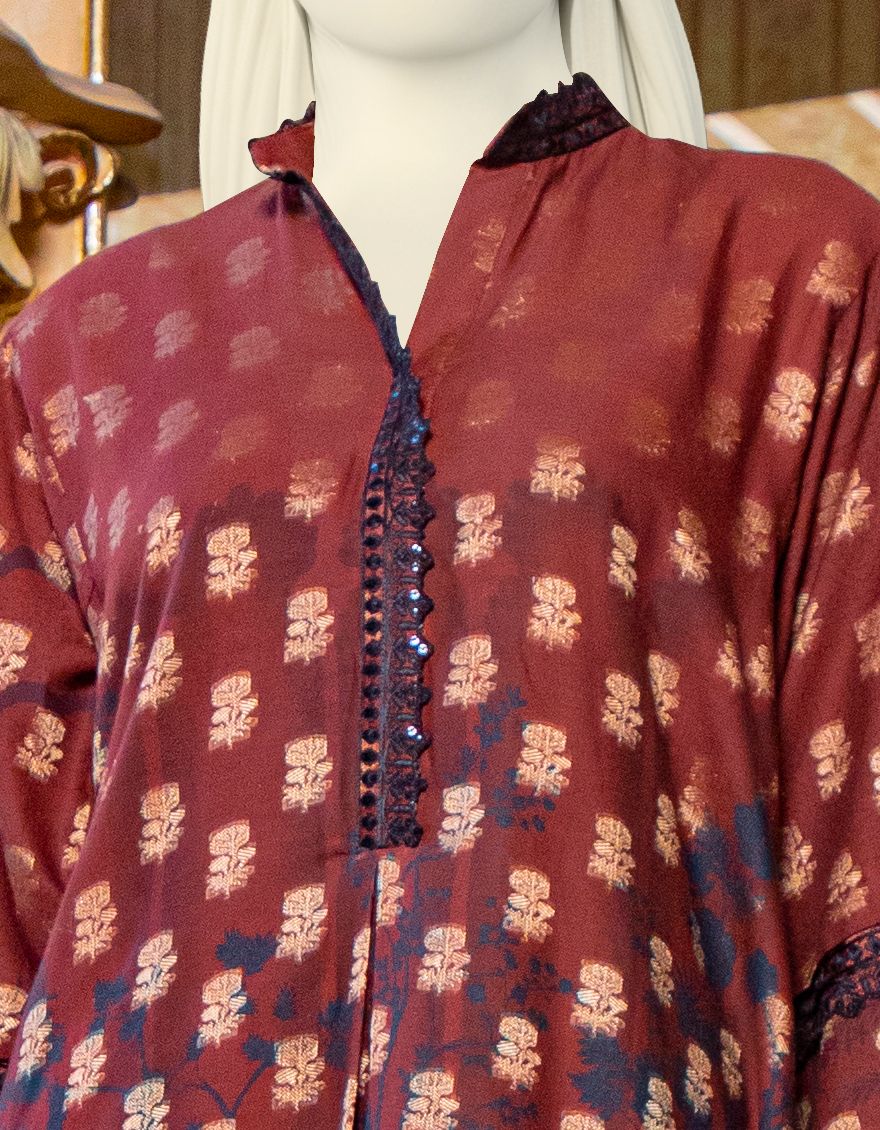MAROON LAWN 3PC UNSTITCHED | JLAWN-S-US-21-247 BIR - Image 2