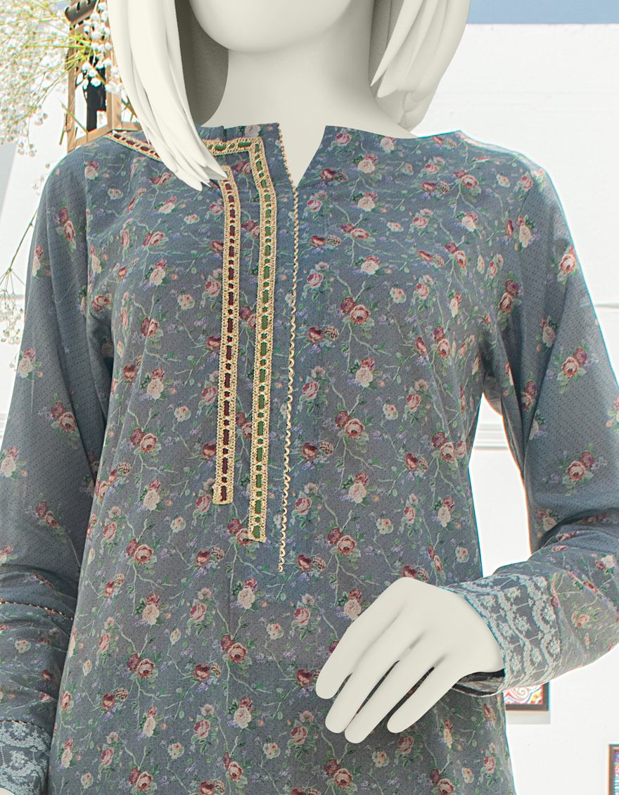 GREY LAWN 3PC UNSTITCHED | JLAWN-S-US-21-253 SURAMYA - Image 2