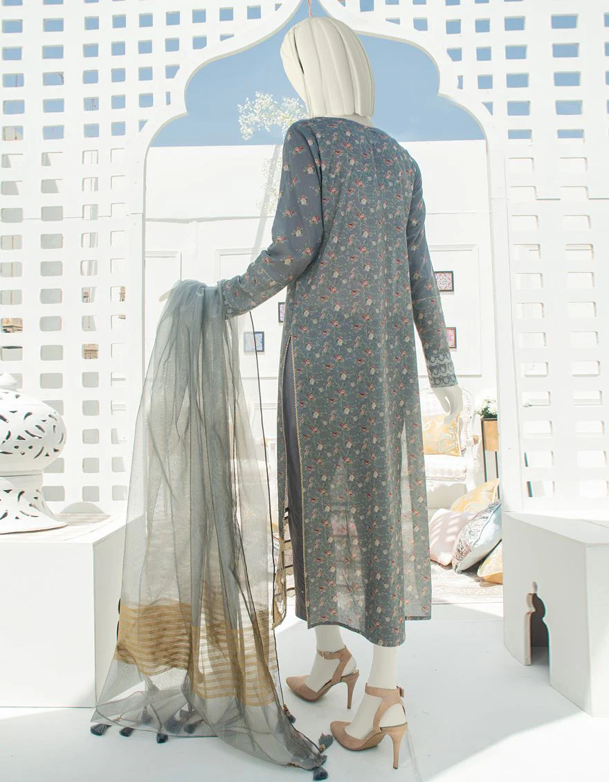 GREY LAWN 3PC UNSTITCHED | JLAWN-S-US-21-253 SURAMYA - Image 3