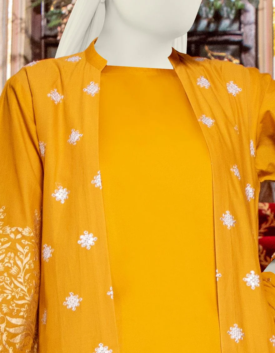 YELLOW LAWN 3PC UNSTITCHED | JLAWN-S-US-21-255 YELLOW - Image 2