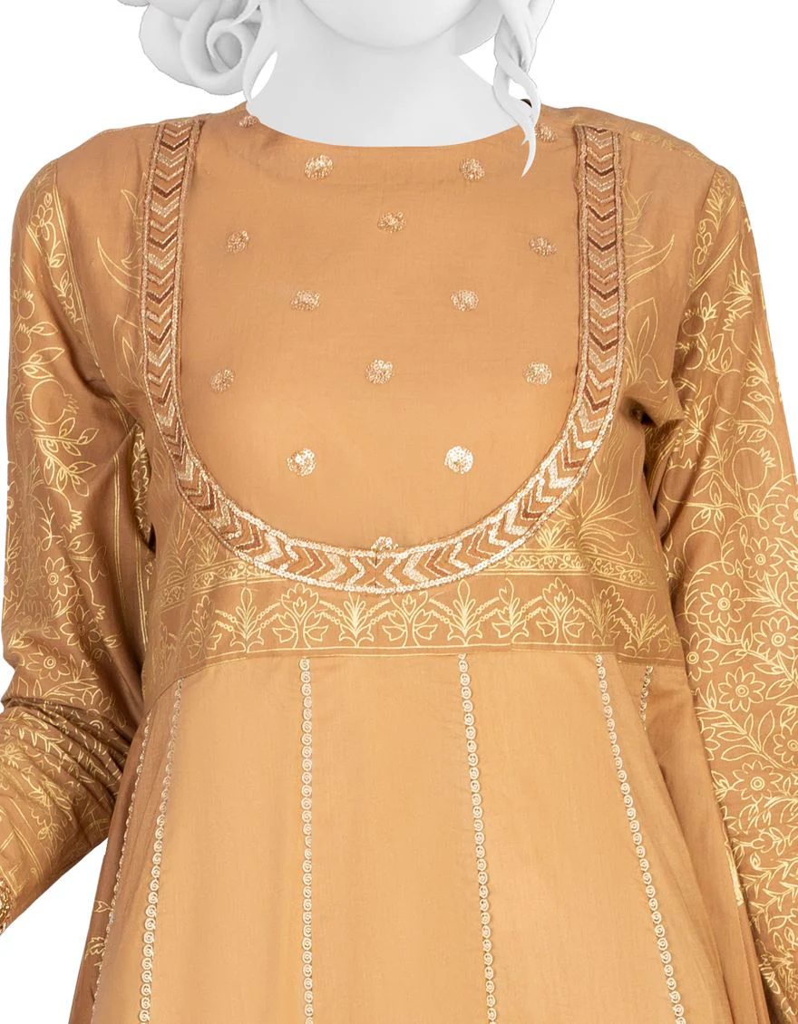 BLACK GRAPE LAWN 3PC UNSTITCHED | JLAWN-S-US-21-256 BEIGE - Image 2
