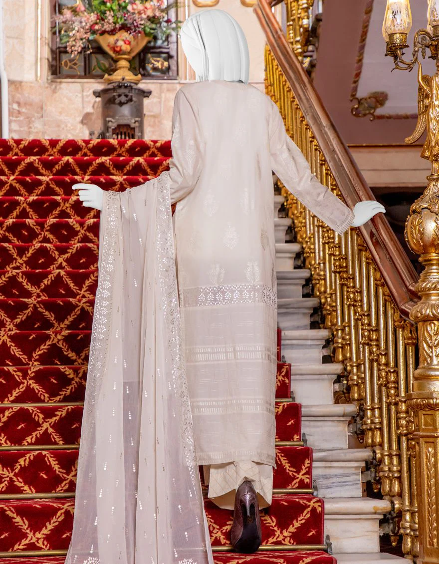 OFF WHITE LAWN 3PC UNSTITCHED | JLAWN-S-US-21-257 OFF WHITE - Image 3