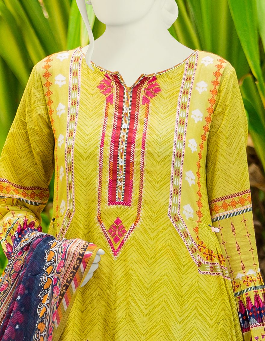 GREEN LAWN 3PC UNSTITCHED | JLAWN-S-US-21-271 KINGRI - Image 2