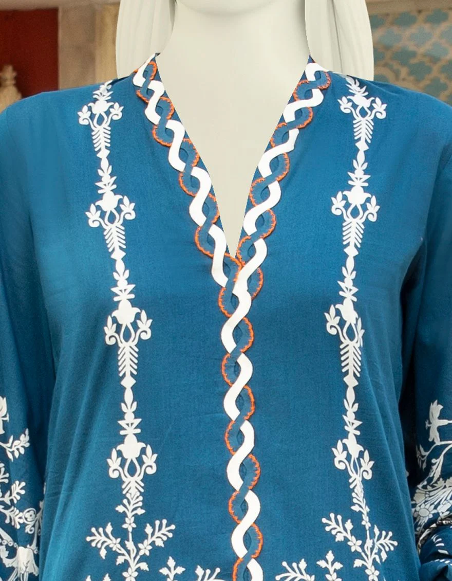 BLUE LAWN 3PC UNSTITCHED | JLAWN-S-US-21-274 MEHAR - Image 3