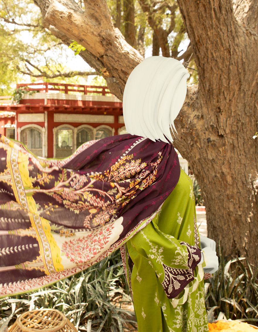 GREEN LAWN 3PC UNSTITCHED | JLAWN-S-US-21-276 KINARE - Image 2