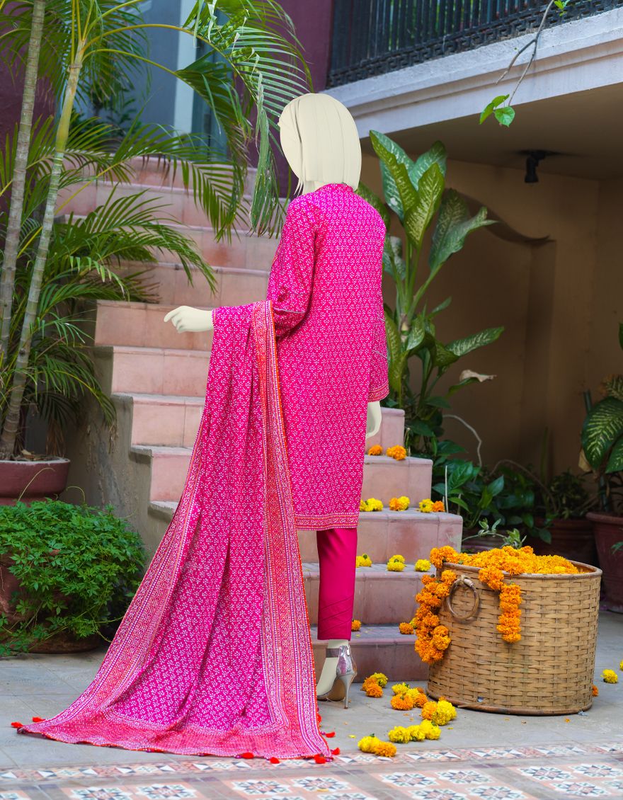 PINK LAWN 3PC UNSTITCHED | JLAWN-S-US-21-277 BINDRA - Image 2