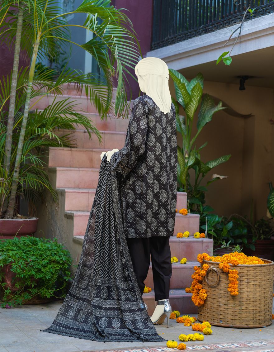 DARK BROWN LAWN 3PC UNSTITCHED | JLAWN-S-US-21-278 ISABIS - Image 3