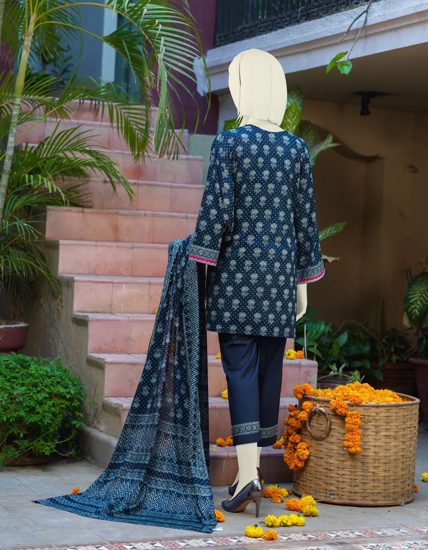 BLUE LAWN 3PC UNSTITCHED | JLAWN-S-US-21-282 LAMNI - Image 2