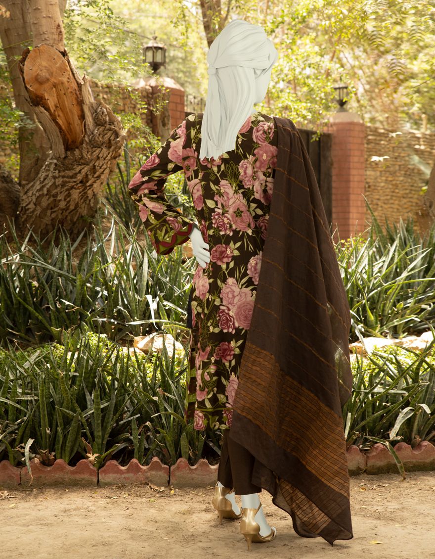 BROWN LAWN 3PC UNSTITCHED | JLAWN-S-US-21-283 POURPRE - Image 4