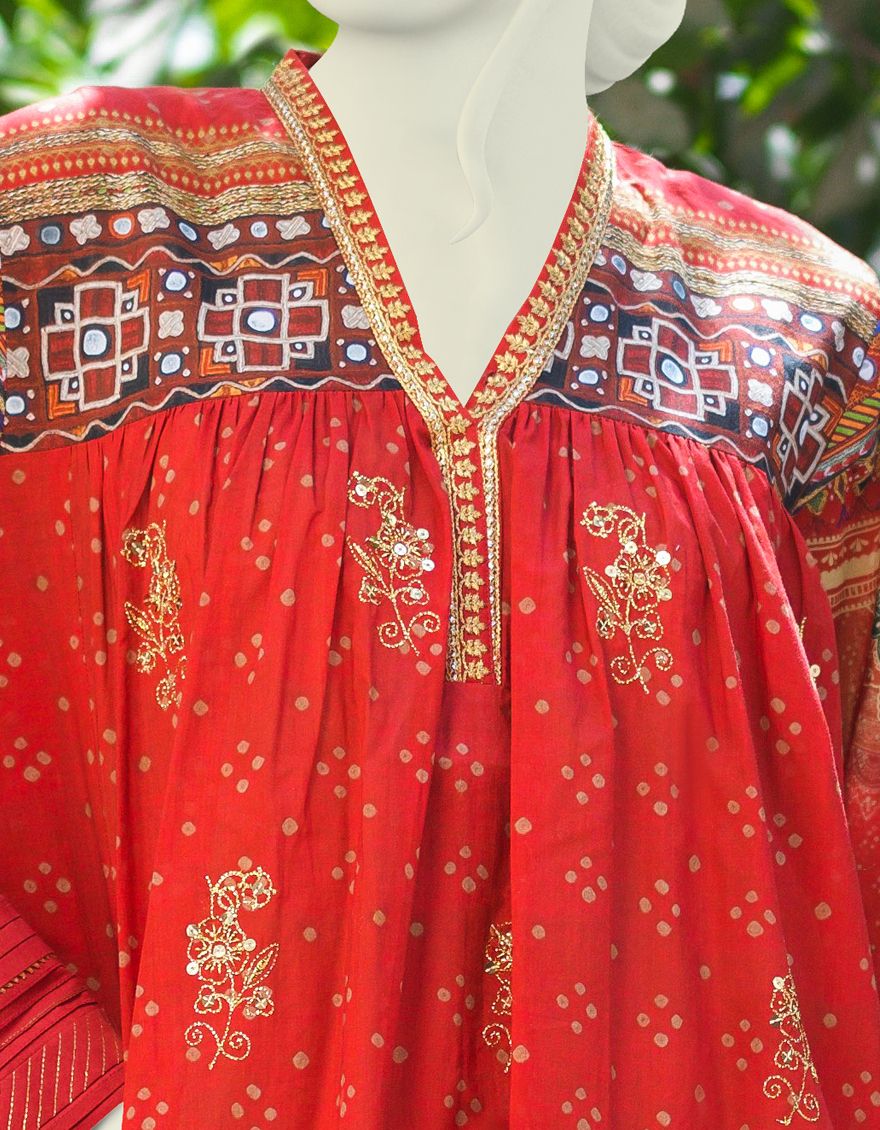 RUST LAWN 3PC UNSTITCHED | JLAWN-S-US-21-290 CHUNRI - Image 3