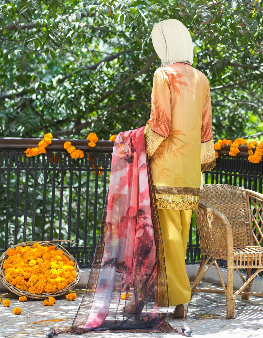 MULTICOLOR LAWN 3PC UNSTITCHED | JLAWN-S-US-21-292 ORIENTAL - Image 2