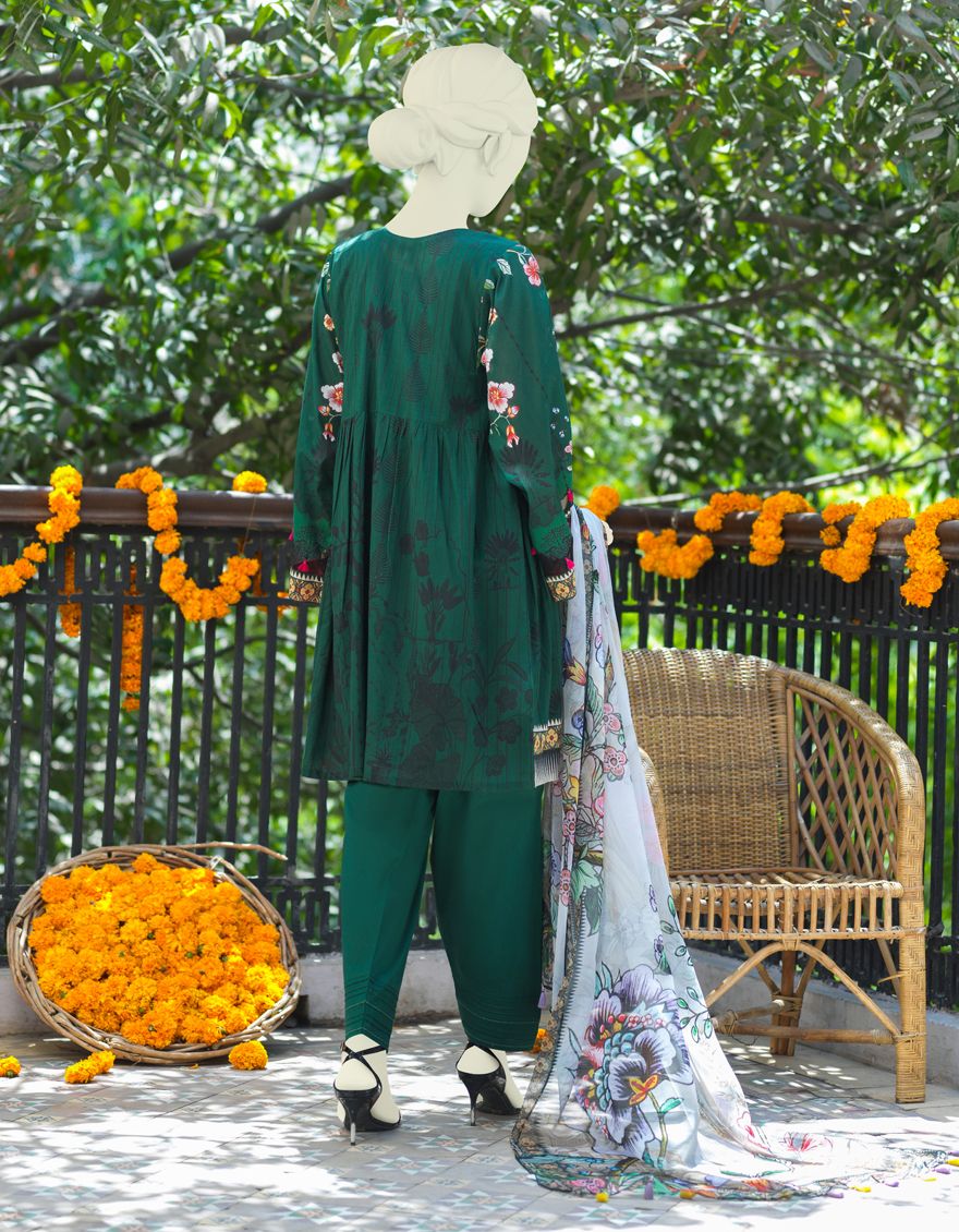 GREEN LAWN 3PC UNSTITCHED | JLAWN-S-US-21-294 SHIREEN - Image 2