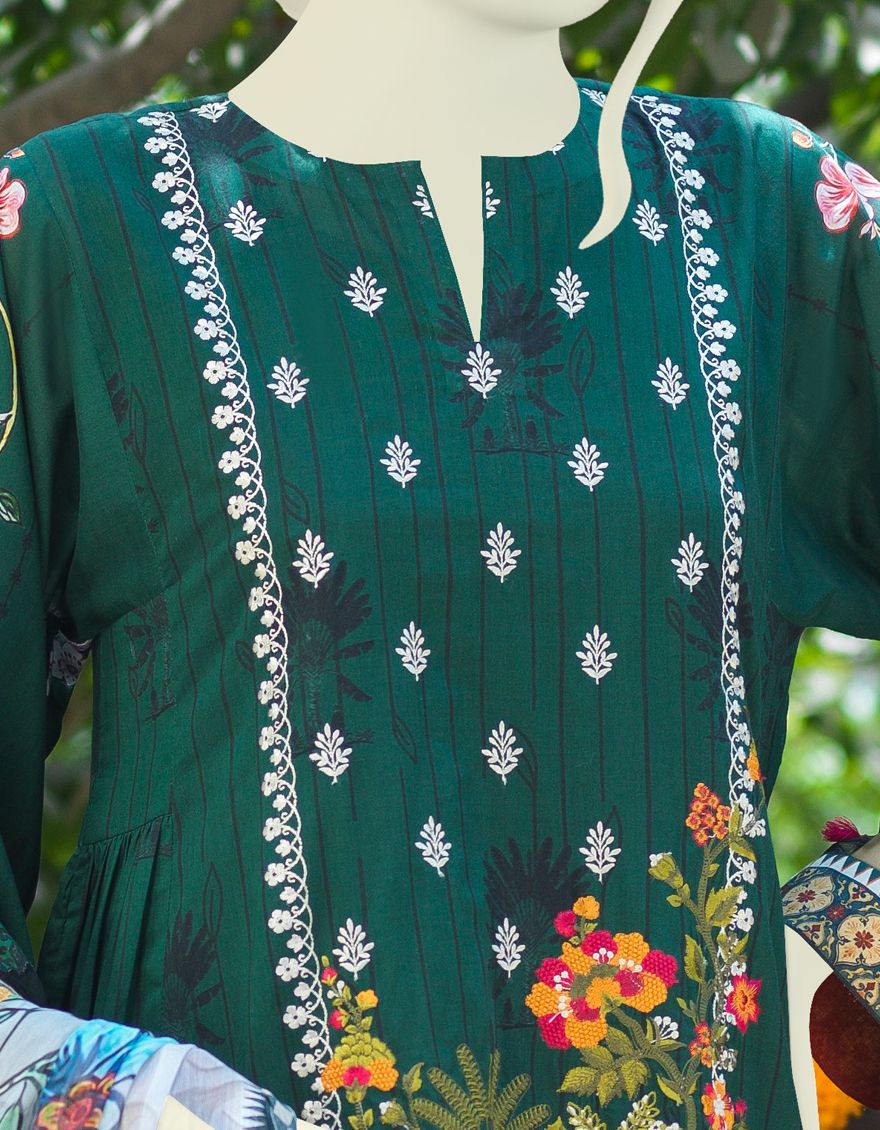 GREEN LAWN 3PC UNSTITCHED | JLAWN-S-US-21-294 SHIREEN - Image 3