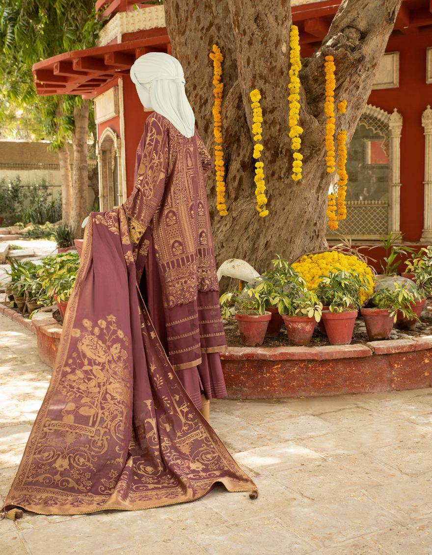 MEHNDI GREEN JACQUARD 3PC UNSTITCHED | JLAWN-S-US-21-297 DARI - Image 2