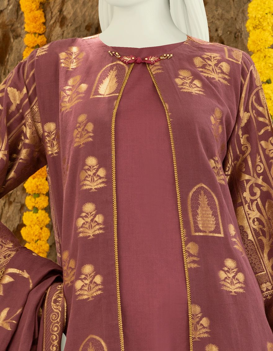 MEHNDI GREEN JACQUARD 3PC UNSTITCHED | JLAWN-S-US-21-297 DARI - Image 3