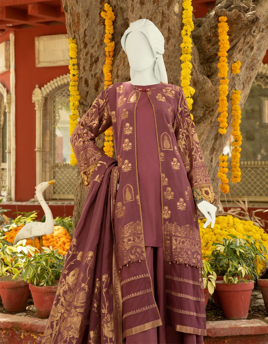 MEHNDI GREEN JACQUARD 3PC UNSTITCHED | JLAWN-S-US-21-297 DARI - Image 4