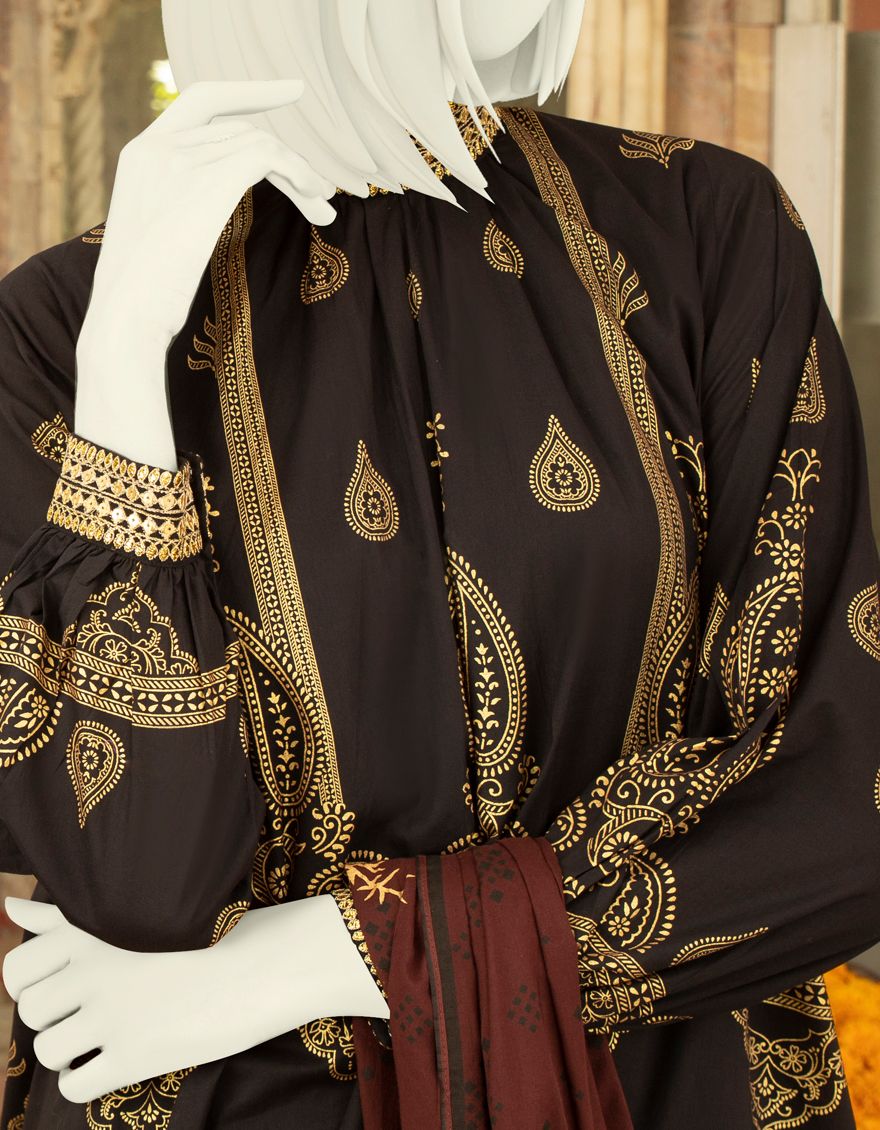 BLACK LAWN 3PC UNSTITCHED | JLAWN-S-US-21-300 ANTONY - Image 3