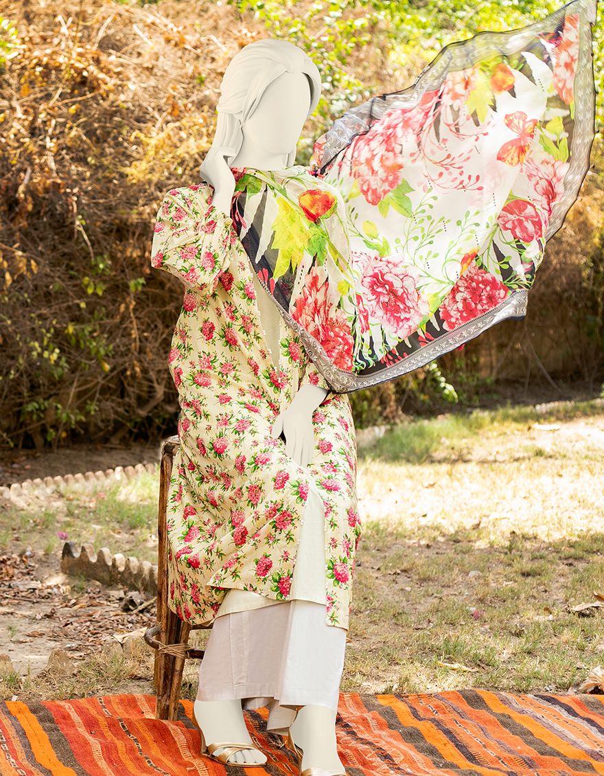 MULTICOLOR LAWN 3PC UNSTITCHED | JLAWN-S-US-21-303 SOUMAN - Image 2