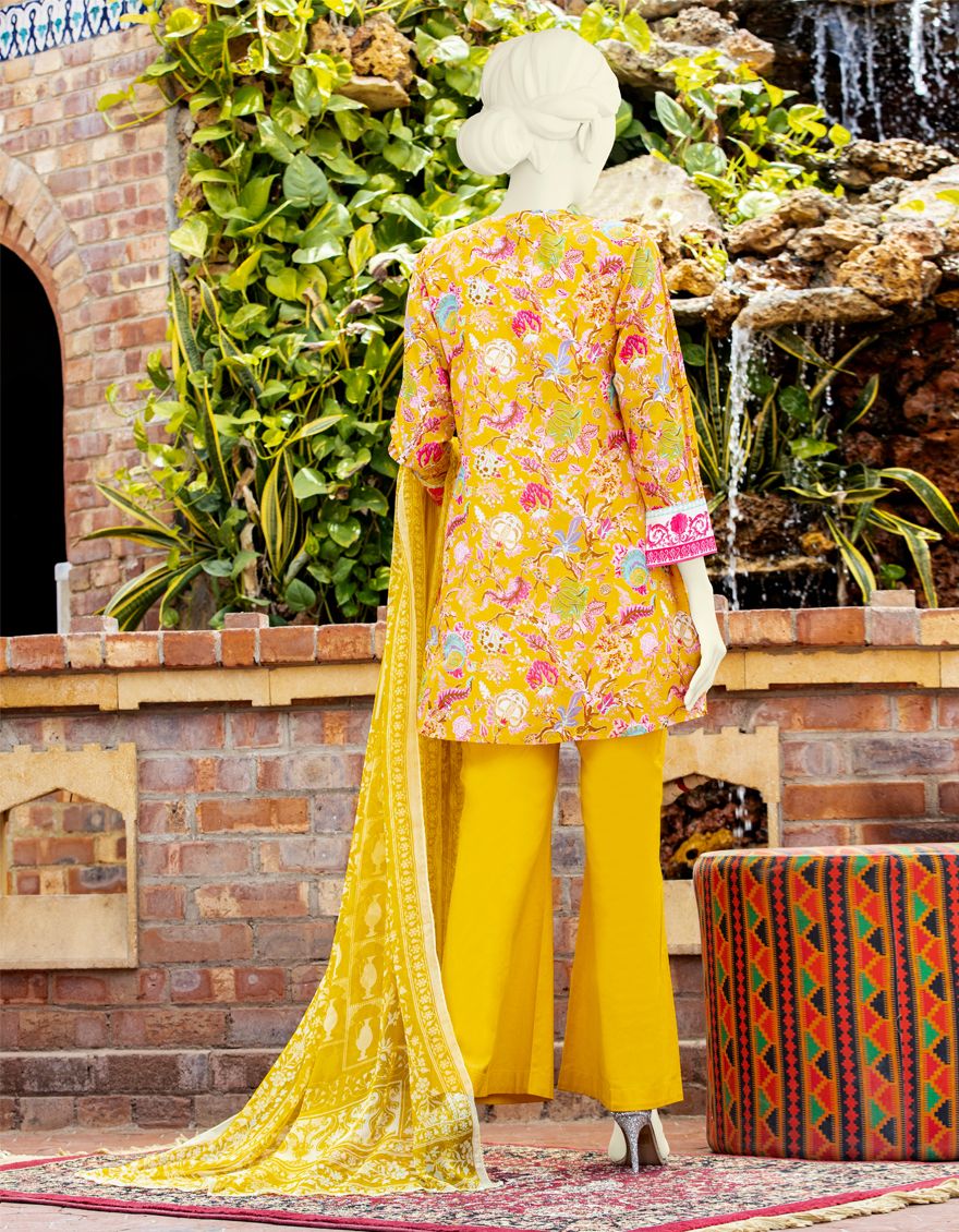 YELLOW LAWN 3PC UNSTITCHED | JLAWN-S-US-21-307 VLADIMIR - Image 2