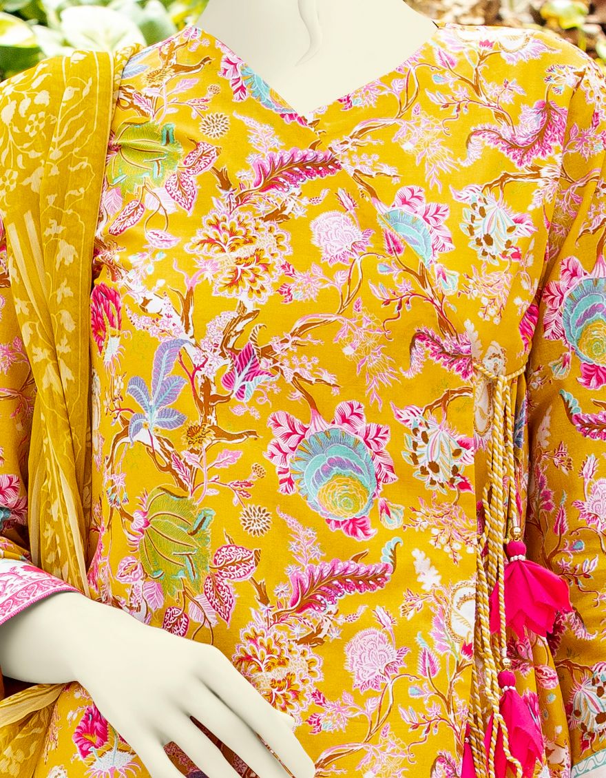 YELLOW LAWN 3PC UNSTITCHED | JLAWN-S-US-21-307 VLADIMIR - Image 3