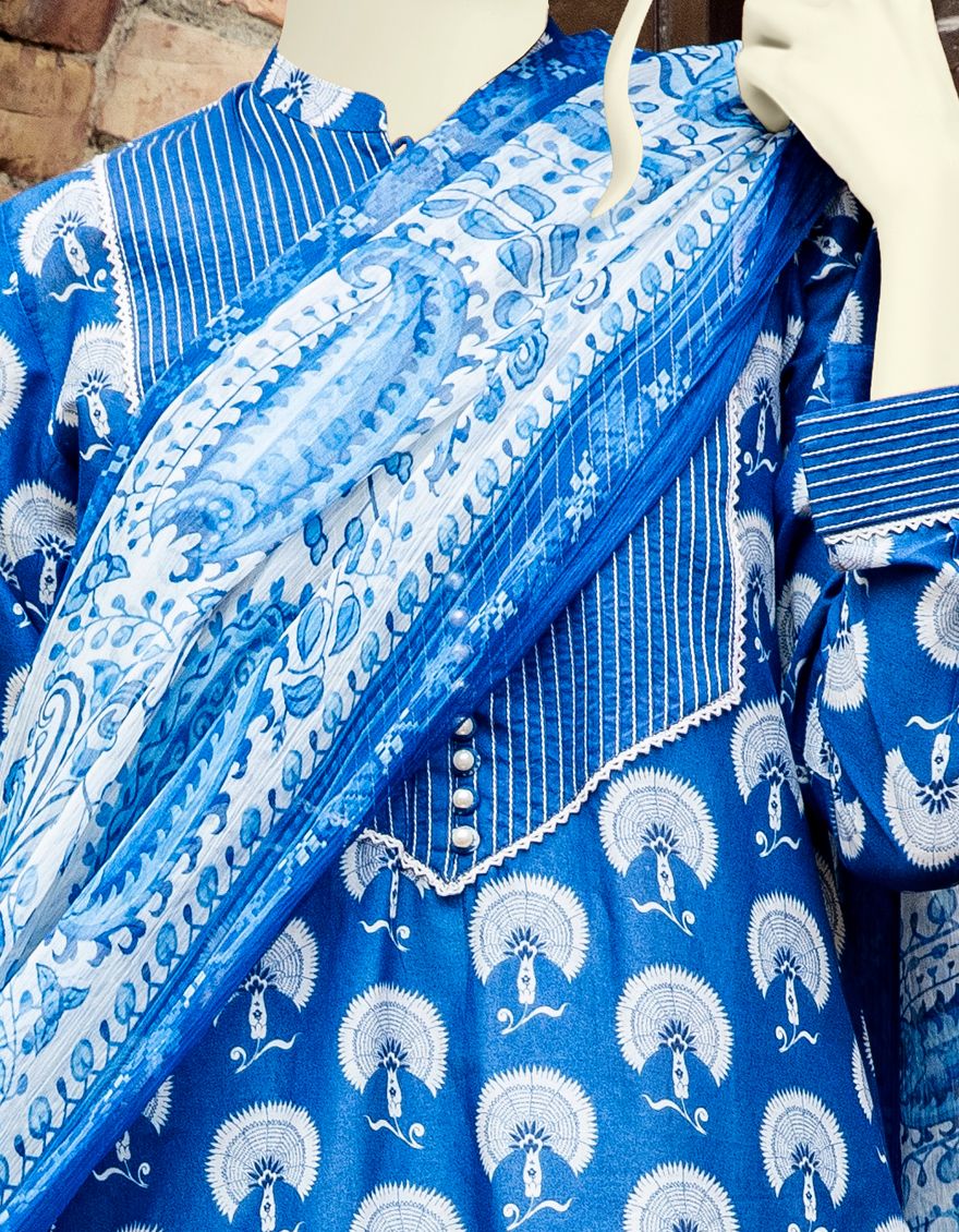ROYAL BLUE LAWN 3PC UNSTITCHED | JLAWN-S-US-21-308 YAROSLAV - Image 3