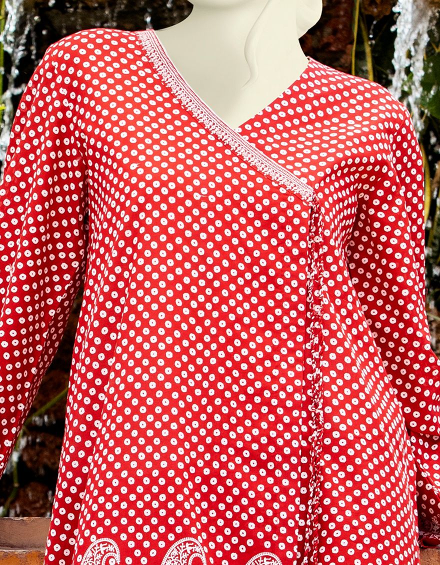 RED LAWN 3PC UNSTITCHED | JLAWN-S-US-21-323 VINE - Image 3