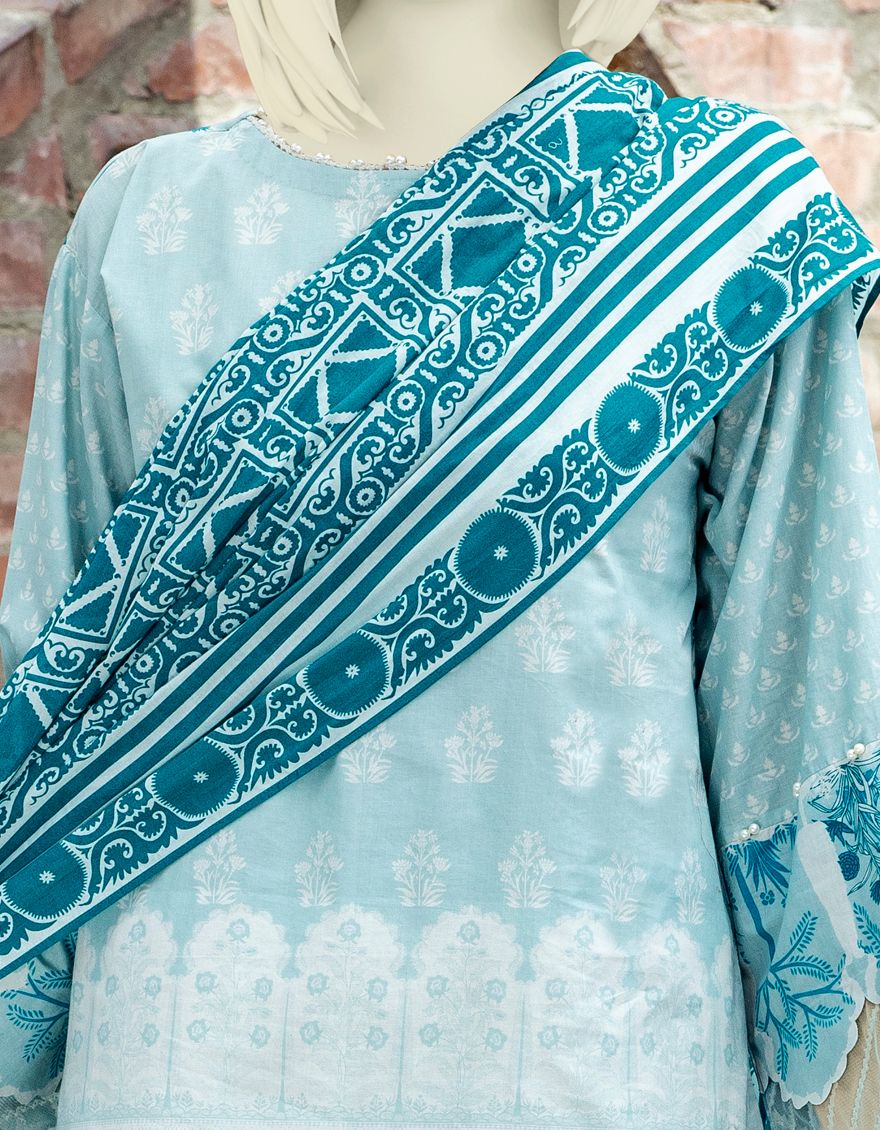 LINING BLUE LAWN 3PC UNSTITCHED | JLAWN-S-US-21-326 MILA - Image 2