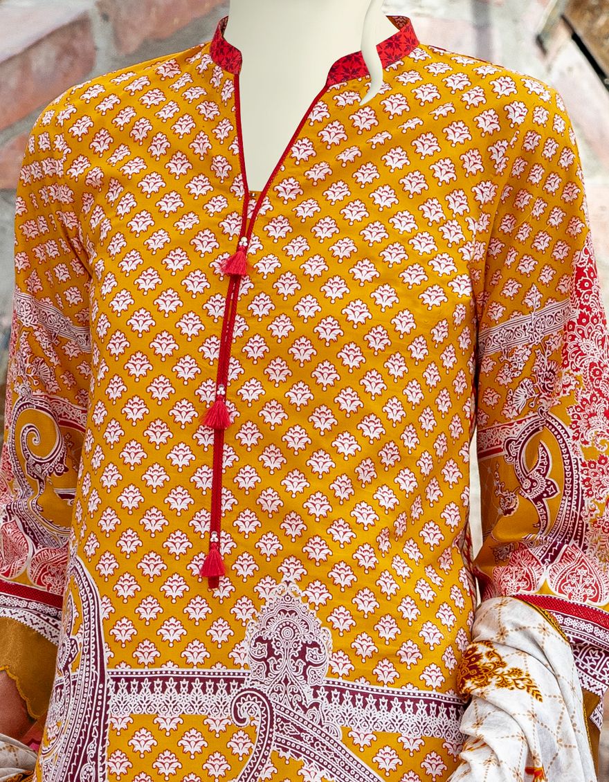 MUSTARD LAWN 3PC UNSTITCHED | JLAWN-S-US-21-330 RAFFAL - Image 2