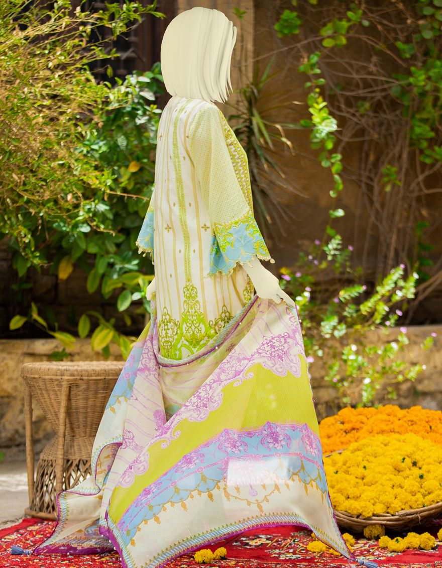 LIGHT MOUVE LAWN 3PC UNSTITCHED | JLAWN-S-US-21-334/B LUXURY - Image 2