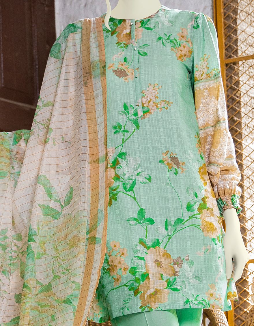 GREEN LAWN 3PC UNSTITCHED | JLAWN-S-US-21-349 BEYAZ - Image 3
