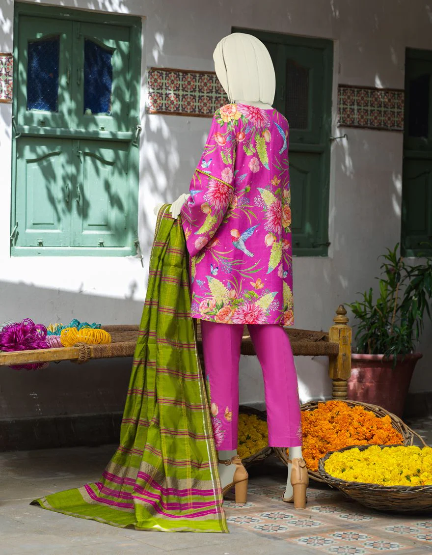 PINK LAWN 3PC UNSTITCHED | JLAWN-S-US-21-358 ZHENYA - Image 2