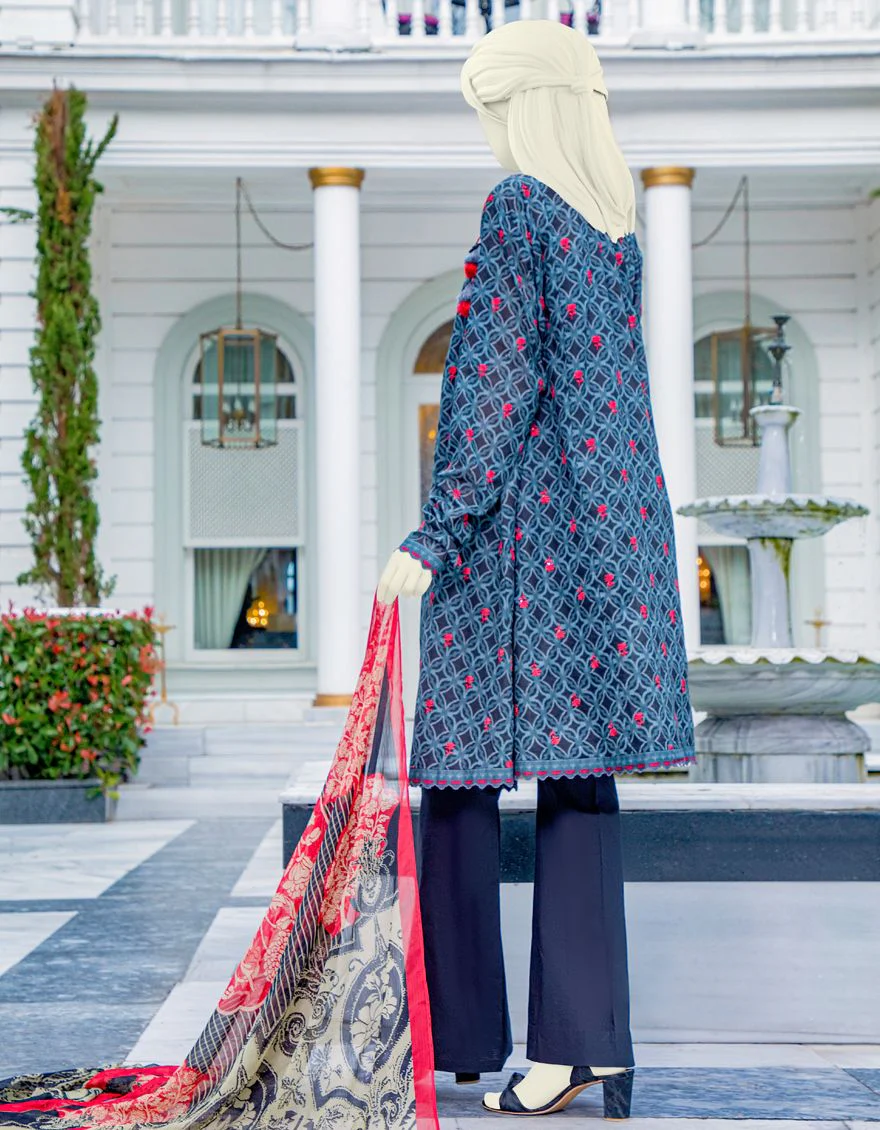 BLACK-GREY LAWN 3PC UNSTITCHED | JLAWN-S-US-21-708 EMERIE - Image 3